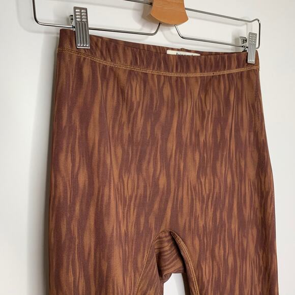 House of CB Erin Mesh Chocolate Brown Print Flare Pants Womens Small - Picture 7 of 16